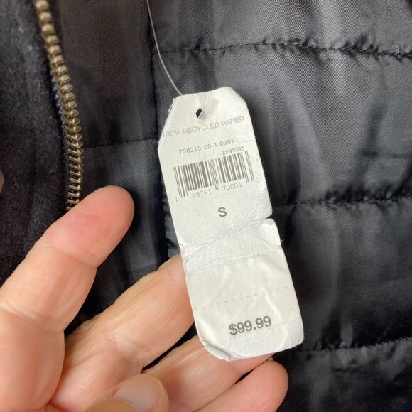 NWT Gap Womens Sz S Wool Duffle Coat W/ Hood Toggle Buttons Black Pea Coat - Picture 6 of 12